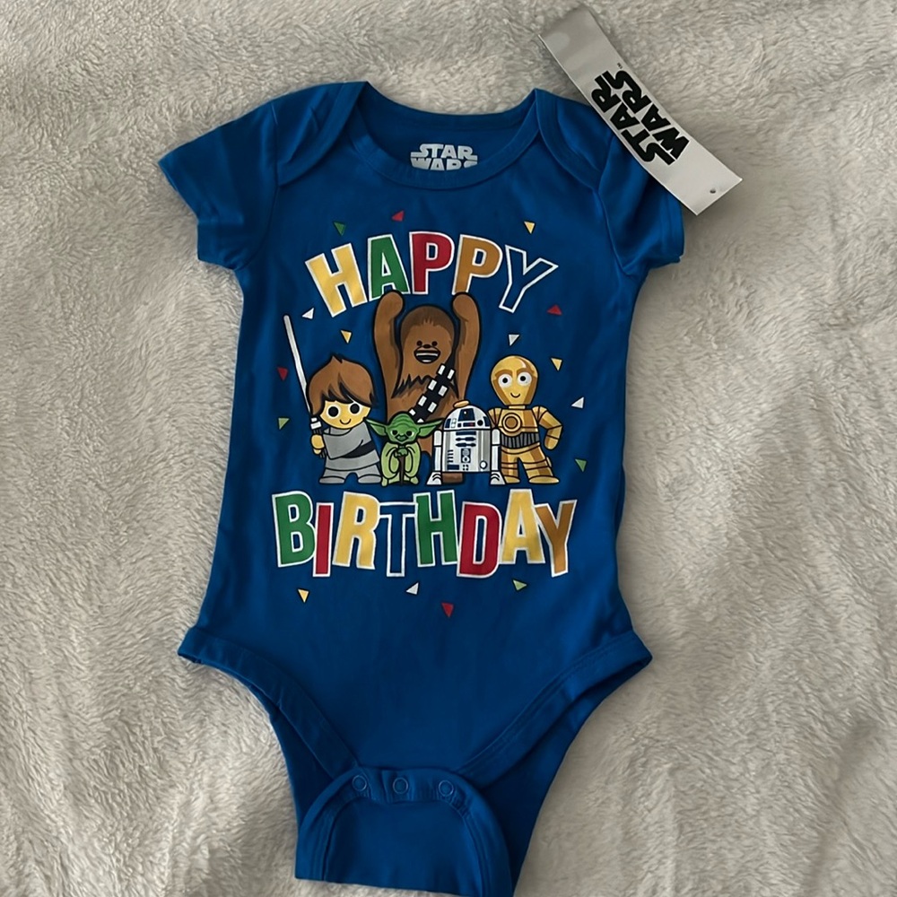Star Wars 24M Happy Birthday Onesie